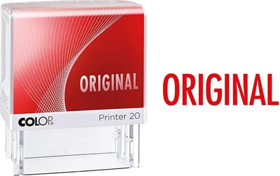 Produktbild von Colop Printer 20/L "ORIGINAL", Selbstfärbestempel, Text/Datumsstempel, 14 x 38 mm, Rot, Weiß, Kunststoff, Rot