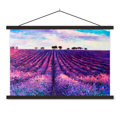 Produktbild von MuchoWow® Textilposter Ölfarbe - Malerei - Blumen 150x100 cm mit schwarzem Rahmen - Schlafzimmer