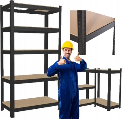 Produktbild von Metallregal, 180 x 90 x 40 cm, schwarz
