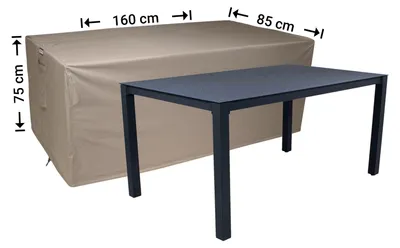 Produktbild von Raffles Covers Raffles Covers Gartentisch-Schutzhülle | Atmungsaktiv | Wasserdicht | UV-beständig | Doppelnähte | Elastischer Kordelzug - Farbe: Taupe, Masse: 160 x 85