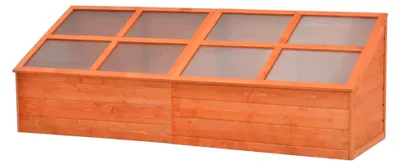 Produktbild von Frühbeet Holz 180x57x62 cm Hochbeet Mit Abdeckung Abdeckung FüR Hochbeet
