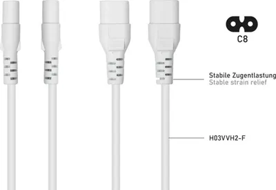 Image de kabelmeister Euro-Verläng. Stecker C8 an C7, weiß, 0,5m