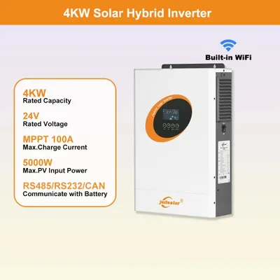 Produktbild von Solar Wechselrichter - Hybrid 4 kW 24V 230V - Reine Sinuswelle - MPPT 100A 500V DC - Off Grid - Integriertes WLAN - Unterstützt LiFePO4-Batterien