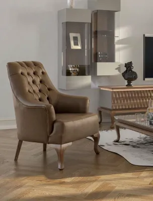 Immagine prodotto di Brauner Chesterfield Einsitzer Wohnzimmermöbel Moderner Luxus Sessel