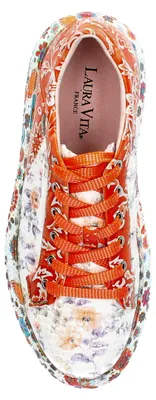 Produktbild von Laura Vita Damen Sneaker Pailletten floral Ornament Plateau SODAO 01, Größe:39 EU, Farbe:Orange