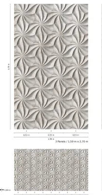 Produktbild von NEWROOM Tapete Grau Vliestapete Ornament - Wandbild Barock   Barock  Tapete Geometrisch Barocktapete