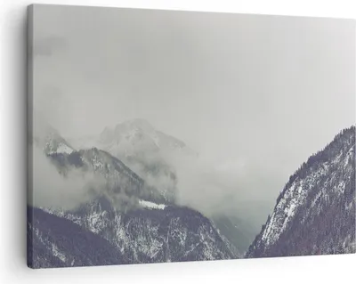 Produktbild von Bild auf Leinwand - Leinwandbild - Einteilig - Berge Wald Nebel - 70x50cm - Wand Bild - Wanddeko - Wandbilder - Leinwanddruck - Bilder - Wanddekoration - Leinwand bilder - Wandbild - AA70x50-4270
