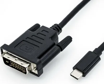 Produktbild von ROLINE USB Typ C - DVI Adapterkabel, ST/ST, 1 m