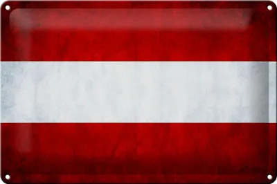Produktbild von Blechschild Flagge Österreich, 30 x 20 cm, Blechschilder Fahne Nationalität