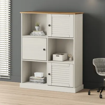 Productafbeelding van vidaXL Boekenkast VIGO Wit 90x35x114,5 cm Massief grenenhout - Boekenkast - Boekenkasten - Boekenschap - Boekenschappen