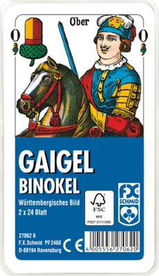Produktbild von 2 x 24 Blatt Ravensburger Spielkarten Gaigel Binokel Wür. Bild Etui 27062
