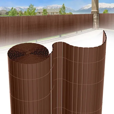 Produktbild von Clanmacy PVC Sichtschutzmatte Sichtschutzzaun Balkonsichtschutz Windschutz Sichtschutz für Zaun Balkon braun 90 x 400 cm