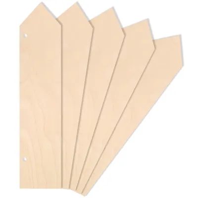 Produktbild von Creative Deco 5 x Große Holz-Zeiger Anhängers aus Sperr-Holz | 40 x 9 cm | Unlackierten Form-Scheiben | Perfekte Ausschnite für Bemalen, Dekorieren, Geschenk & Decoupage