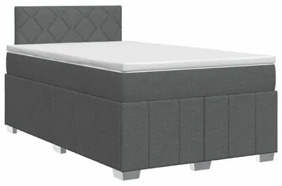 Productafbeelding van vidaXL Boxspringbed met matras, donkergrijs, 120 x 200 cm, met stoffen bekleding