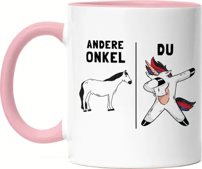 Produktbild von Andere Onkel Du Tasse Rosa Einhorn Pferd Dankeschön Geschenkidee Lustig Humor