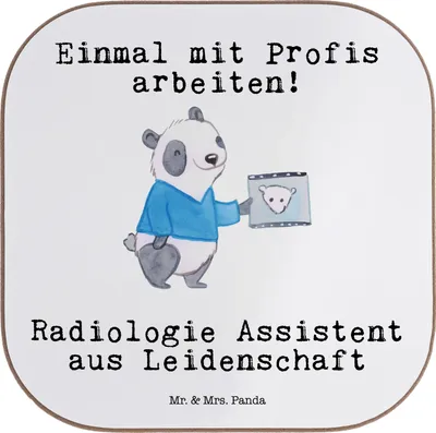 Produktbild von Mr. & Mrs. Panda Tischschoner Radiologie Assistent Leidenschaft - Weiß - Geschenk, Untersetzer Gläser, für, Glas, Tasse, Coaster, gläseruntersetzer