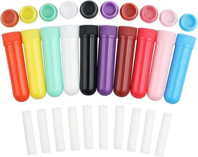 Produktbild von 30 Ätherische Öl Röhren Nachfüllbar Aromatherapie Inhalatoren Stick 10 Farben