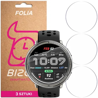 Produktbild von 3x Schutzfolie für den Bildschirm für Amazfit Active 2, Bizon Watch HydroFlex