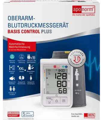 Immagine prodotto di Misuratore di pressione Aponorm Basis C. Plus braccio superiore, 1 pz