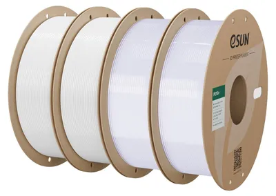 Produktbild von eSUN PETG+ Filament 1,75 mm, Weiß-2kg+Transparent-2kg