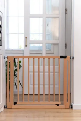 Produktbild von Treppenschutzgitter Klemmgitter - 71 bis 79 cm - Holz - Naturfarben - Für Treppe und Türrahmen