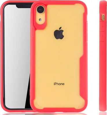 Produktbild von Rote Premium Apple iPhone XR Hybrid-Editon Hülle | Unterstützt Kabelloses Laden | aus edlem Acryl mit weichem Silikonrand Rot