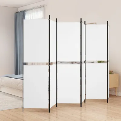 Produktbild von Cloris Designermöbel 6-tlg. Paravent Weiß 300x180 cm Stoff 2024 Neu