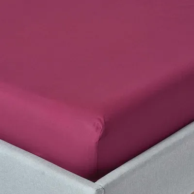 Obrázek produktu pro HOMESCAPES Spannbettlaken bordeaux, Fadendichte 200, 90 x 190 cm