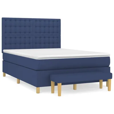 Produktbild von Boxspringbett mit Matratze Blau 140x200 cm Stoff