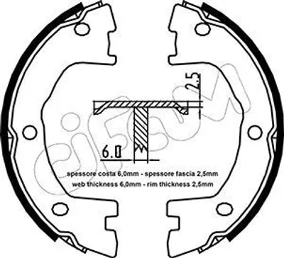 Produktbild von CIFAM 153-097 Handbremsbeläge für IVECO Daily VI Kastenwagen Handbremse 172,0mm
