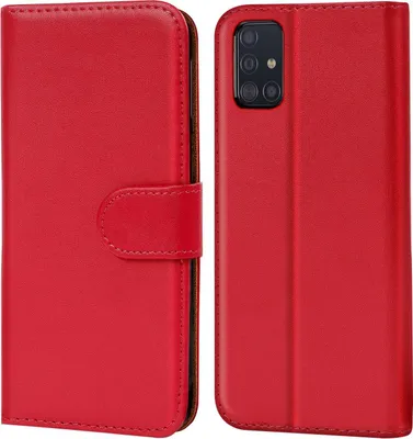 Produktbild von Conie Klapp Tasche für Samsung Galaxy A51 Kartenfach Rundumschutz Hülle in Rot