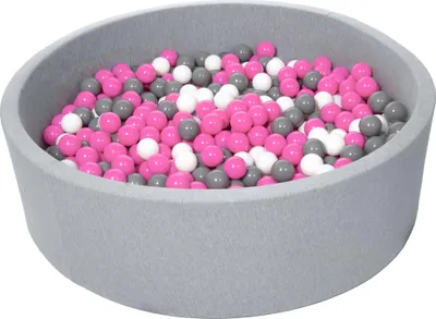 Produktbild von Bällebad für Kinder, Durchmesser ca. 125 cm + 900 Bälle weiß, rosa, grau
