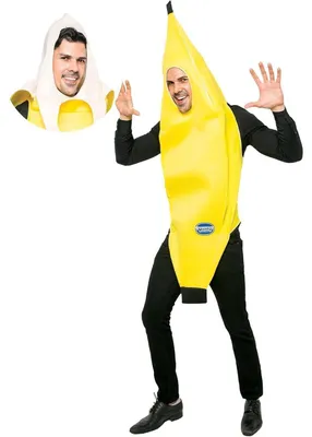 Productafbeelding van Uni banaan kostuum voor volwassenen, geel, maat L/XL, polyester, deluxe set