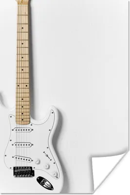 Produktbild von MuchoWow® Poster Eine weiße E-Gitarre 120x180 cm - Kunstposter