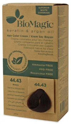 FARBA DO WŁOSÓW GŁĘBOKI ZŁOTO - MAHONIOWY BRĄZ (44.43) 250 g - BIOMAGIC