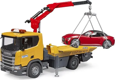 Produktbild von bruder 03552 - Scania Super 560R Abschlepp-LKW mit Light & Sound Modul, Roadster - 1:16 Fahrzeuge, Abschleppwagen, Pannenhilfe, Abschlepper, Transporter, Cabrio, Spielzeug ab 4 Jahre