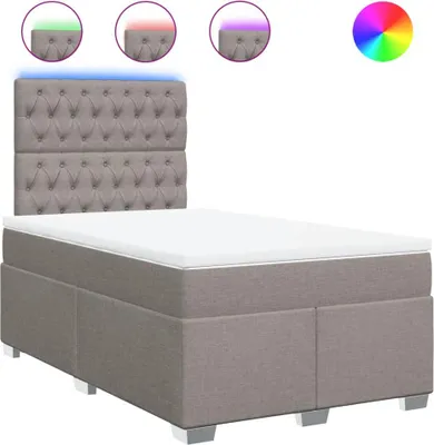 Produktbild von vidaXL Boxspringbett mit Matratze Taupe 120x200 cm Stoff