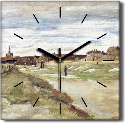 Produktbild von Coloray Hodiny Unikátní 30x30 cm  Tiché hodiny Pro obývací pokoj a kuchyň Nástěnné hodiny Plátno Černé ručičky hodin - Bouaching Grind Van Gogh