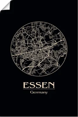 Produktbild von ARTland Poster Retro Karte Essen Deutschland Kreis Größe: 60x90 cm