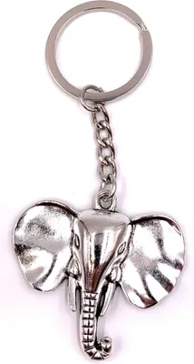 Produktbild von Onwomania Schlüsselanhänger gehender Elefant Silber Metall Anhänger Charm