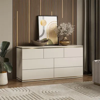 Immagine prodotto di Cassettiera per camera da letto Vicco Linette Cachemire 139.8 x 70 cm con 7 cassetti, Model 57967