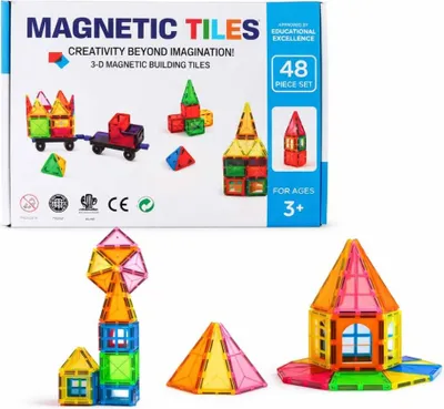 Obrázok produktu pre Magnetická stavebnica - 48ks – Magnetic Tiles