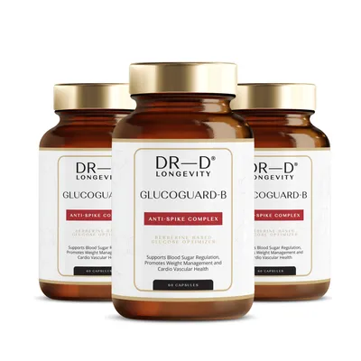 Produktbild von Glucoguard-B – Hochwirksames Nahrungsergänzungsmittel mit Berberin zur Blutzuckerregulierung 60 Kapseln 3er Pack | DR-D