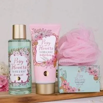 Produktbild von accentra Wellness Geschenkset "Posy of flowers" Badeset Frauen