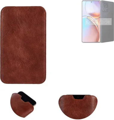 Produktbild von K-S-Trade Schutzhülle Handyhülle kompatibel mit Motorola Edge+ 2023 Handytasche Kunstleder Sleeve in braun