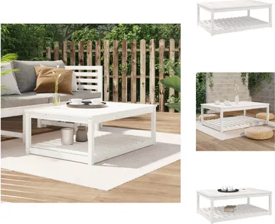 Zdjęcie produktu dla vidaXL Stół ogrodowy biały 121x82,5x45 cm lite drewno sosnowe - Stoły ogrodowe