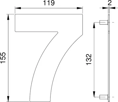 Immagine prodotto di Numero civico 7 VA ma 150mm L.119mm EDI