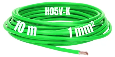 Immagine prodotto di Kalitec 10 metri H05V-K 1 mm² verde - Cavo di cablaggio | Cavo unipolare flessibile | Cavo unipolare in PVC | Filo intrecciato da 1 mm² | Cablaggio a fili sottili | Cavo unipolare | Cavo unifilare | Filo di comando