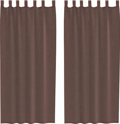 Produktbild von vidaXL Voile Vorhänge mit Stangentaschen 2 Stk. Braun