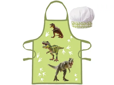 Produktbild von Küchenschürze + Mütze Dino Dinosaurier